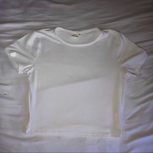 White Cropped Tee Shirt
